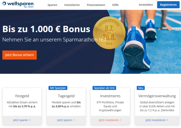 Weltsparen liefert einen attraktiven Bonus